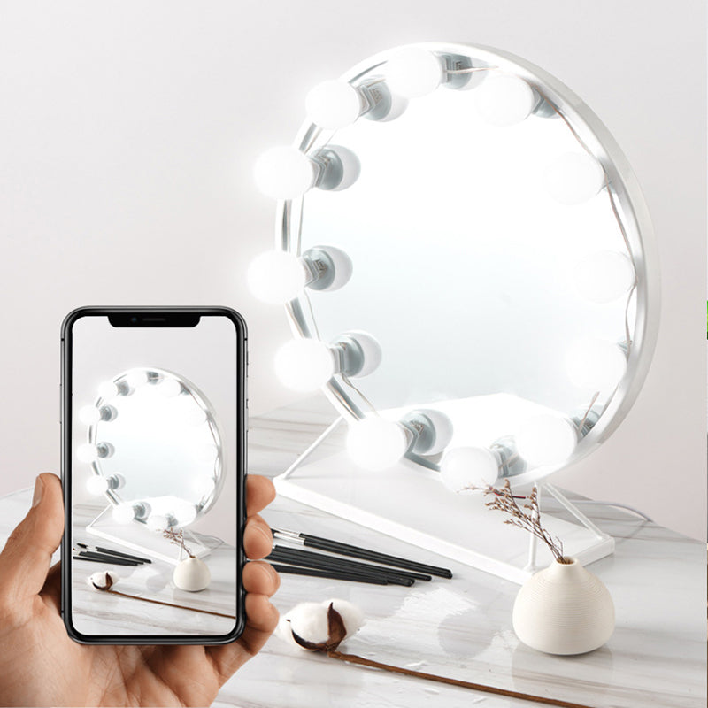 LED Makeup Mirror Light Bulb with adjustable brightness and USB connectivity, ideal for professional cosmetic lighting.